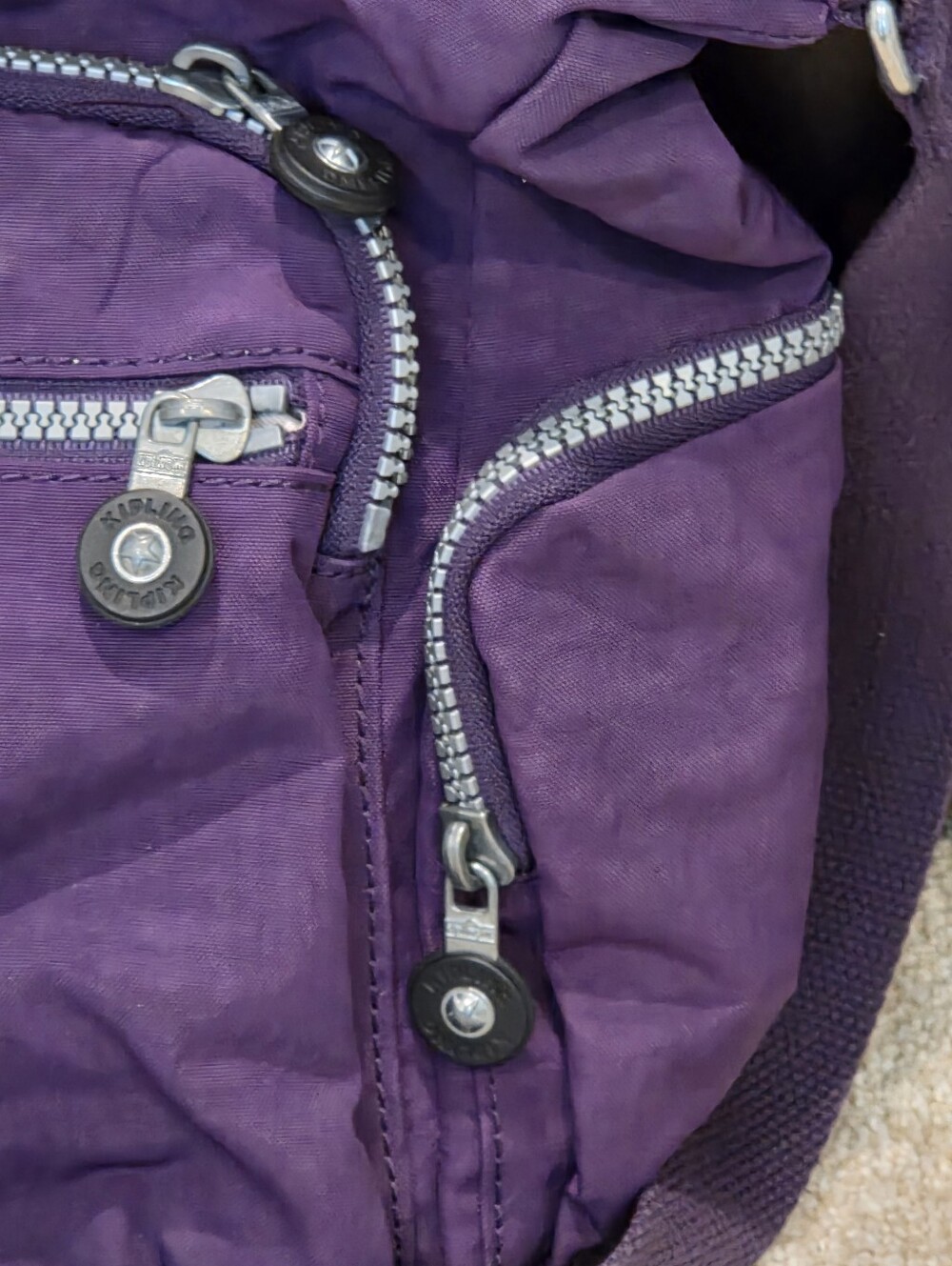 Kipling Deep Purple Gabbie Crossbody Bag with Monkey Charm - Picture 4 of 16